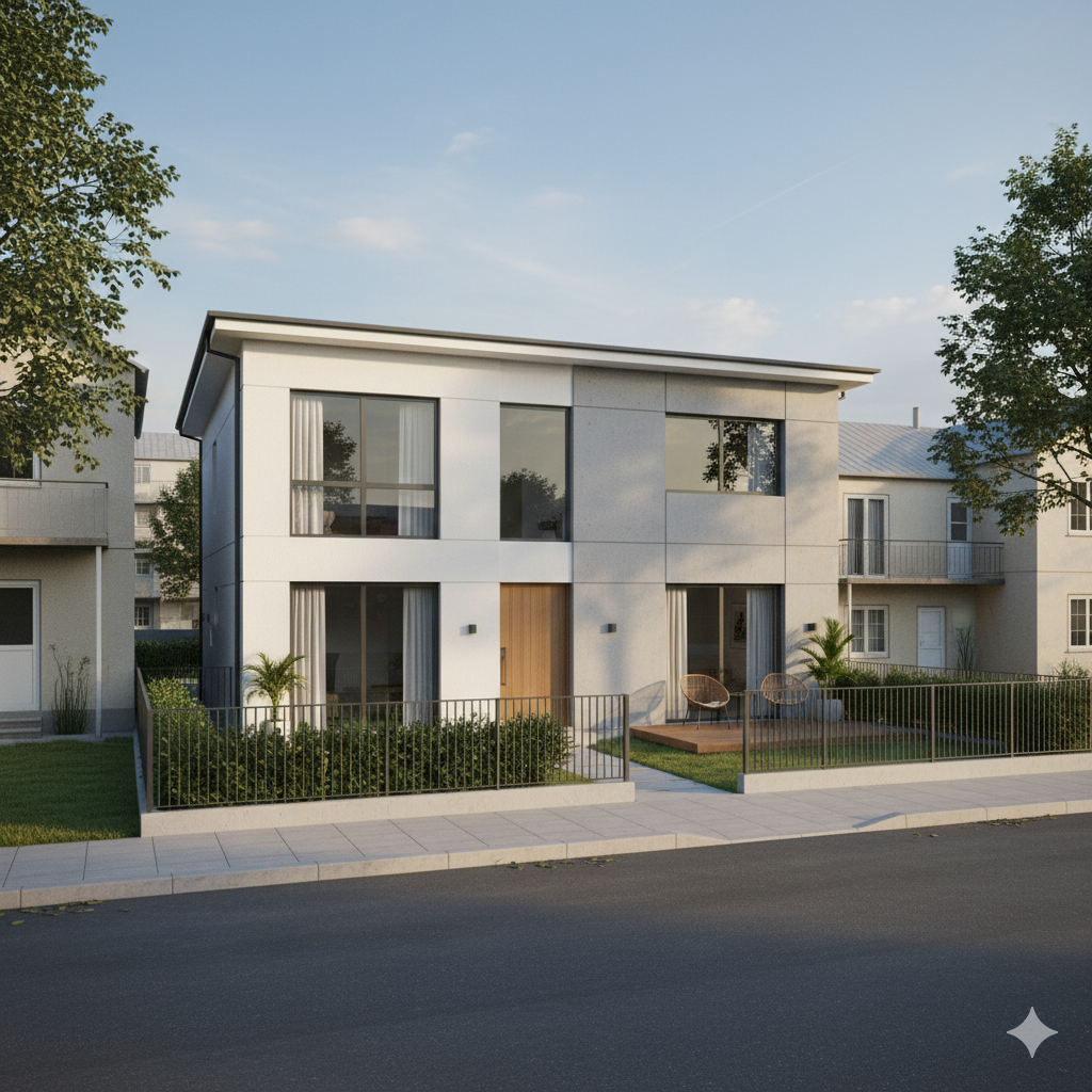 בניין שעבר שיפוץ חיצוני והוספת ממ"ד בהרצליה